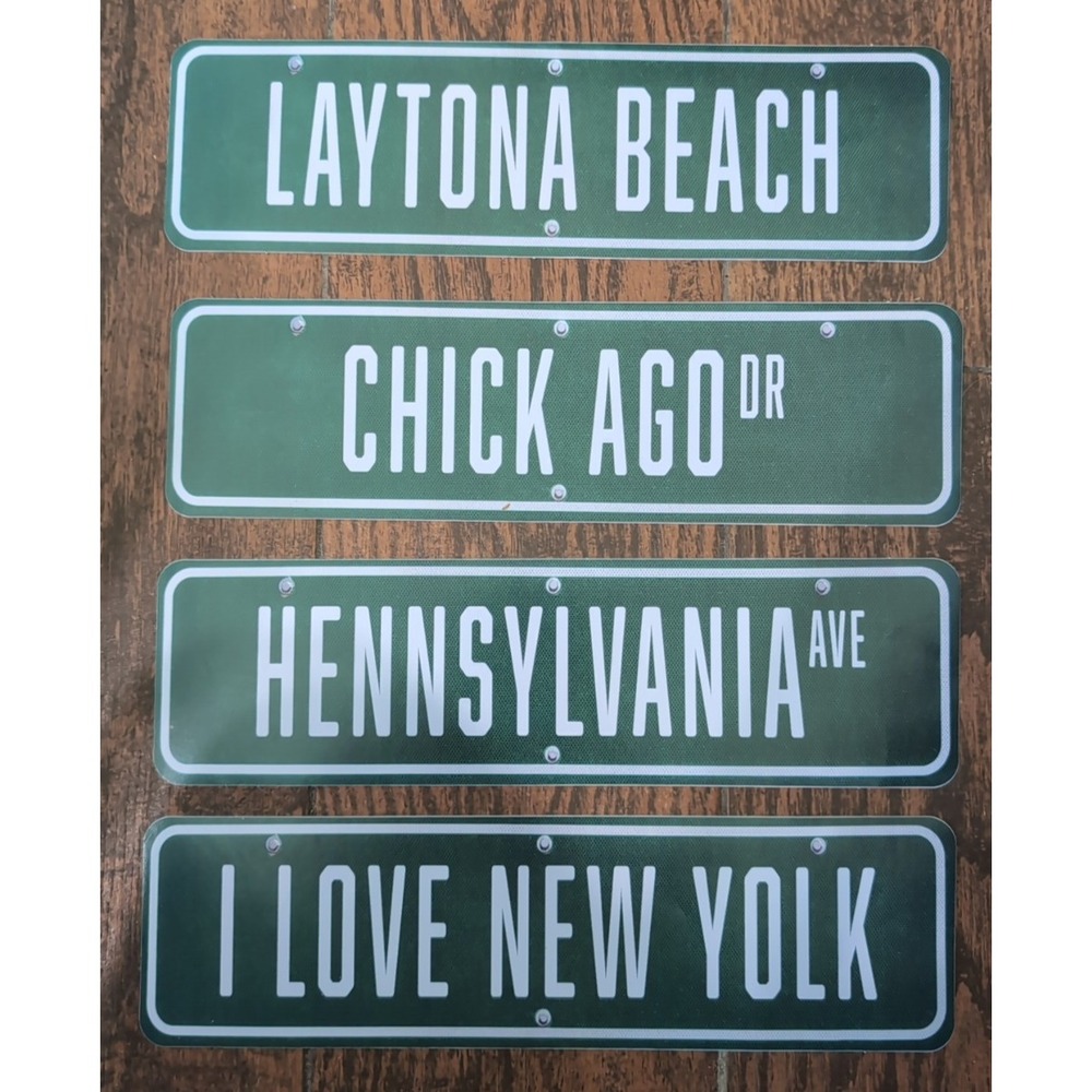 4Pk Novelty City Names 12x3 Vinyl Chicken Bumper Stickers Chick Ago Hennsylvania